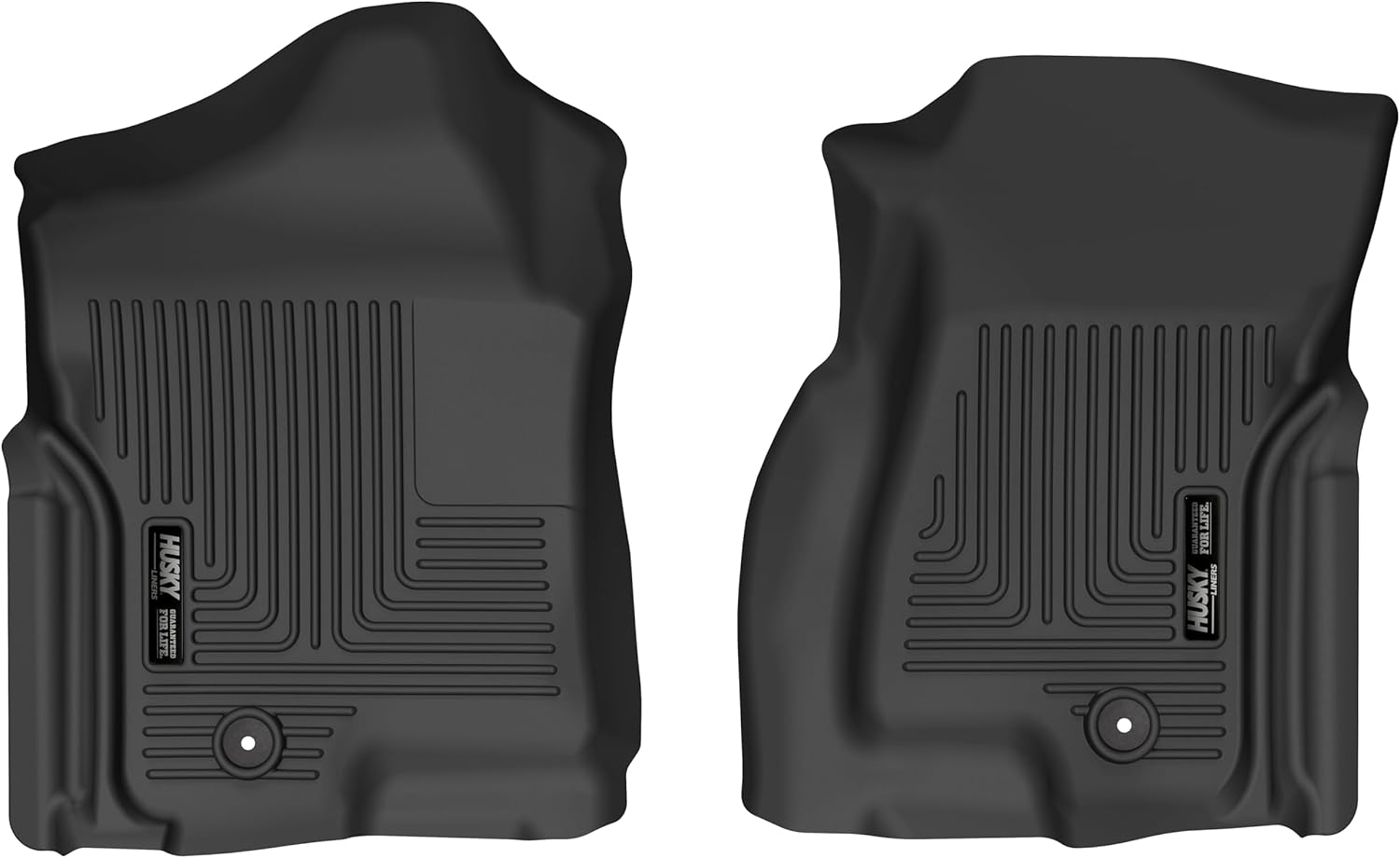 Husky Liners X-act Contour Floor Mats | Fits 1999-2007 Chevrolet Silverado & GMC Sierra 1500; 2001-2007 Silver-Sierra 2500/3500, Ext & Crew Cab (07 Classic Body) | Front Row, 2-pc Black - 52111