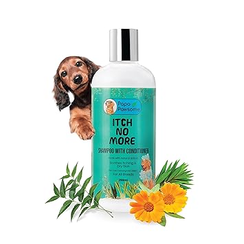 Papa Pawsome Itch No More 2-in-1 Dog Shampoo & Conditioner with Natural Ingredients | Anti-Fungal & Anti-Itching Formula |Ticks & Fleas |Itching, Rashes & Infections | Healthy & Shiny Coat | 250ml