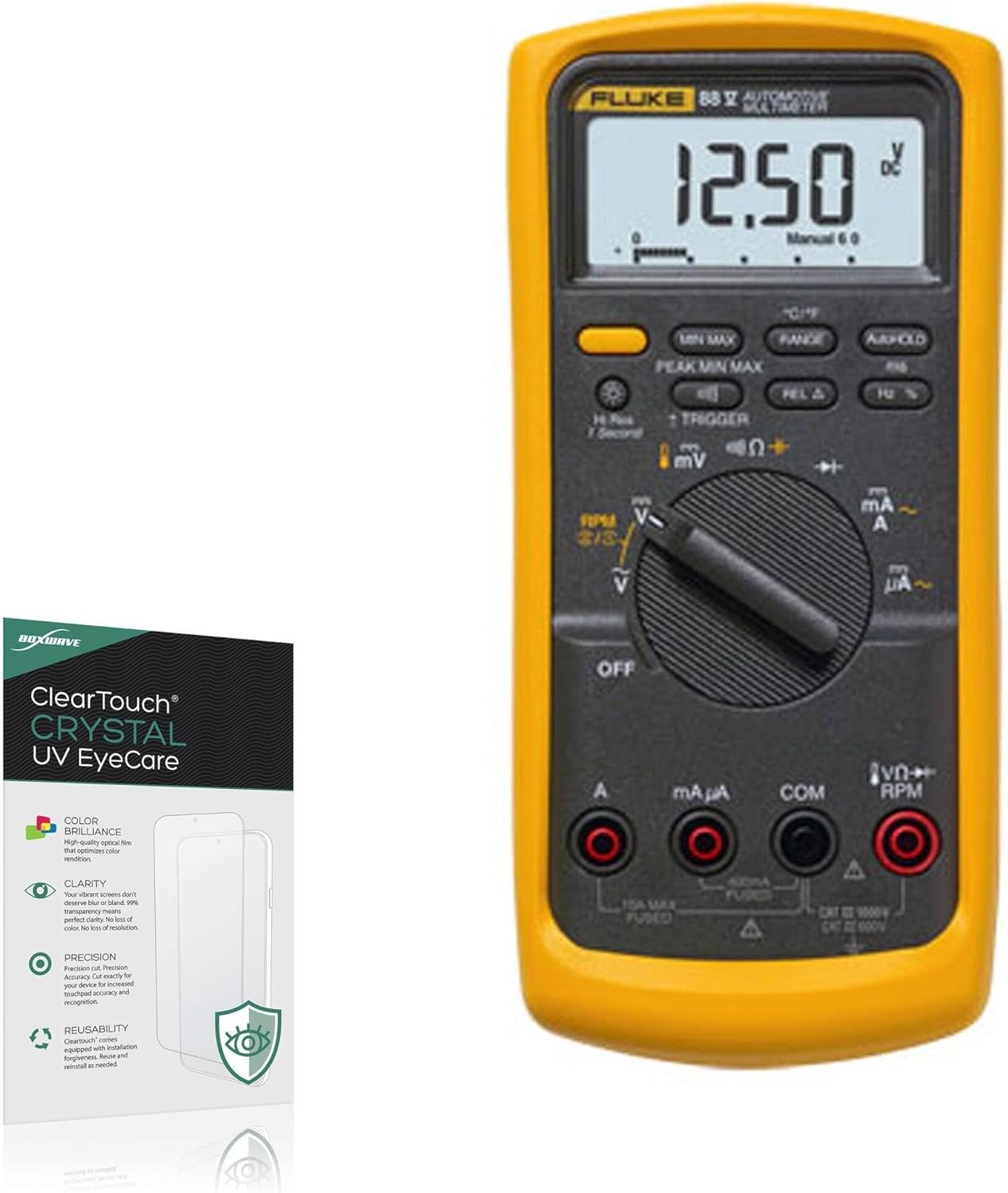 BoxWave Screen Protector Compatible With Fluke 88V - ClearTouch Crystal Anti-UV EyeCare (2-Pack), Filters out Harmful Blue Light Reduce Fatigue