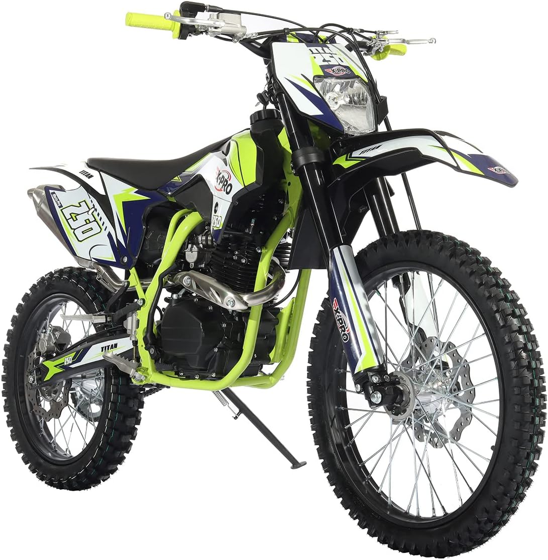 X-PRO 250cc Dirt Bike with LED Light Zongshen Engine Pit Bike Gas Dirt Bikes Adult Pitbike, Big 21"/18" Wheels!