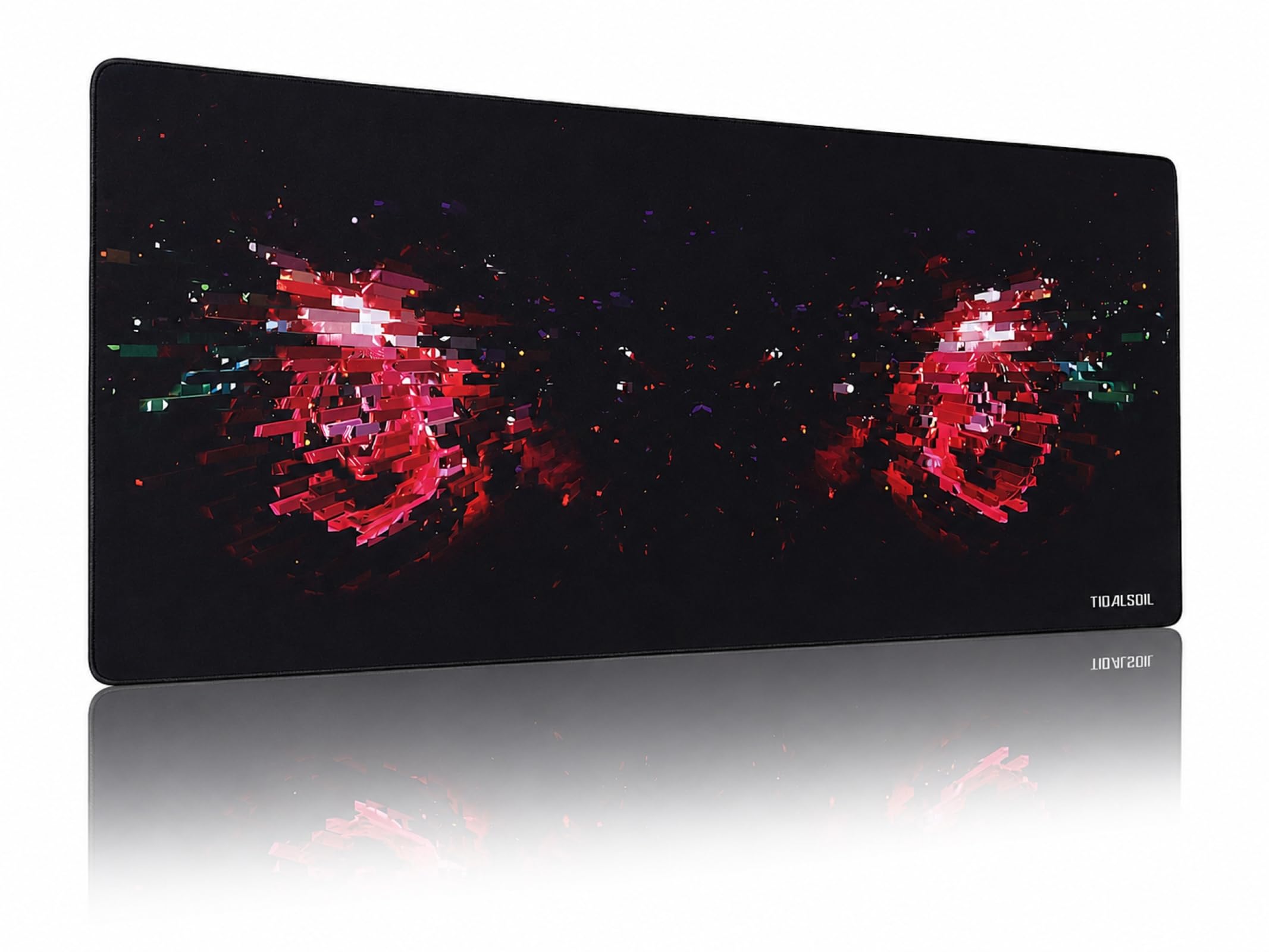 TIDALSOIL Alfombrilla de mouse grande para juegos de 35.4 x 15.7 pulgadas, almohadilla de escritorio extendida de gran tamaño con base antideslizante, bordes cosidos, superficie lisa para teclado,
