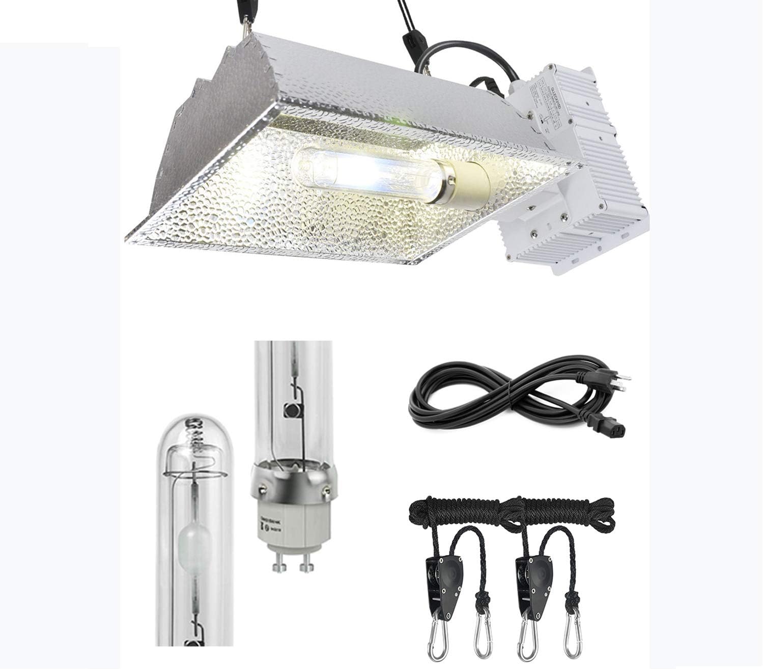 Penseetek 315W CMH Grow Lights Kits with 4200K Bulbs/Ceramic Metal Halide Grow Lights for Indoor Plants--315W Full Spectrum Grow Light for Indoor Plants(120-240V / 95% Reflevtive Aluminum Reflector))