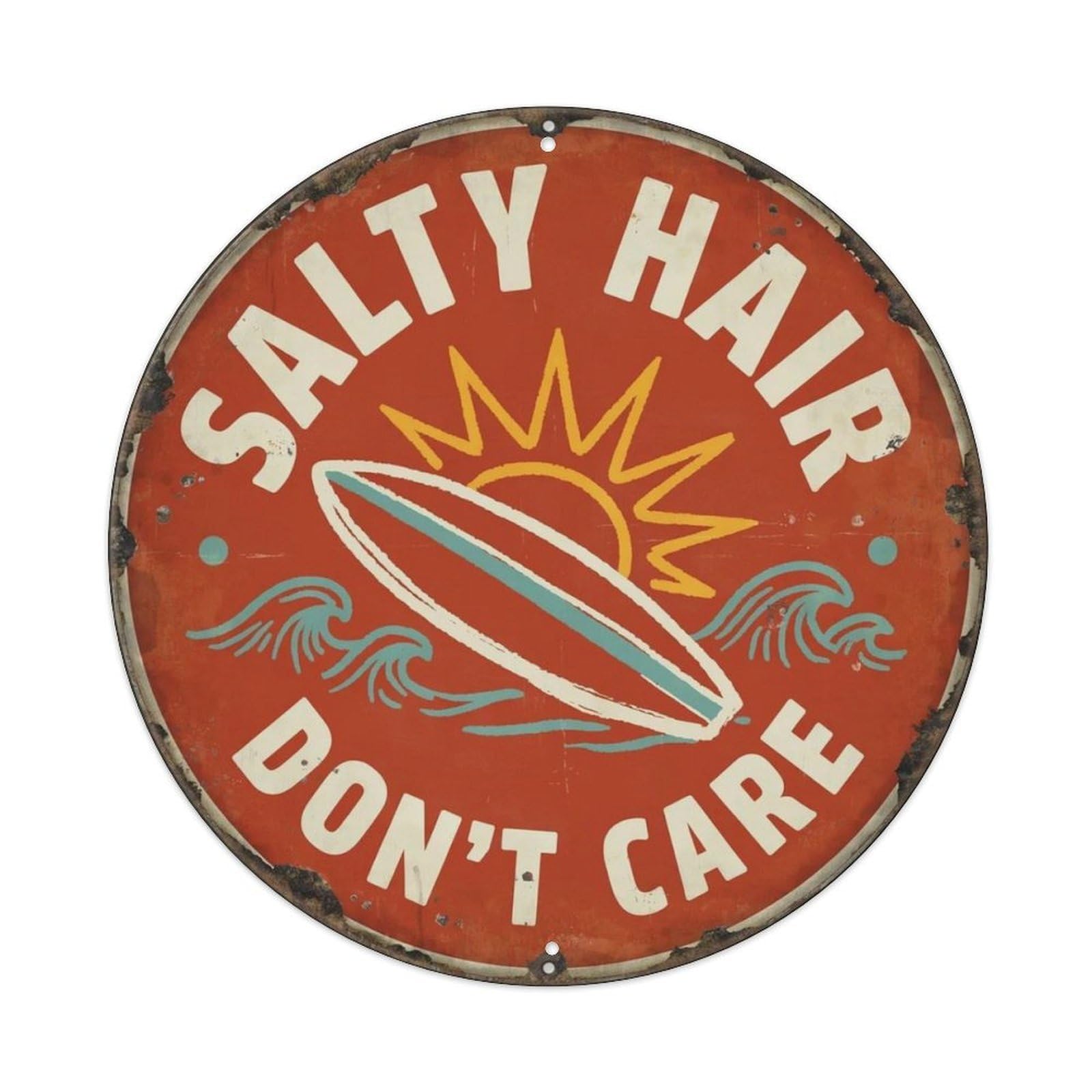 Salty Hair Don't Care West Coast Metal Tin Sign Plaque