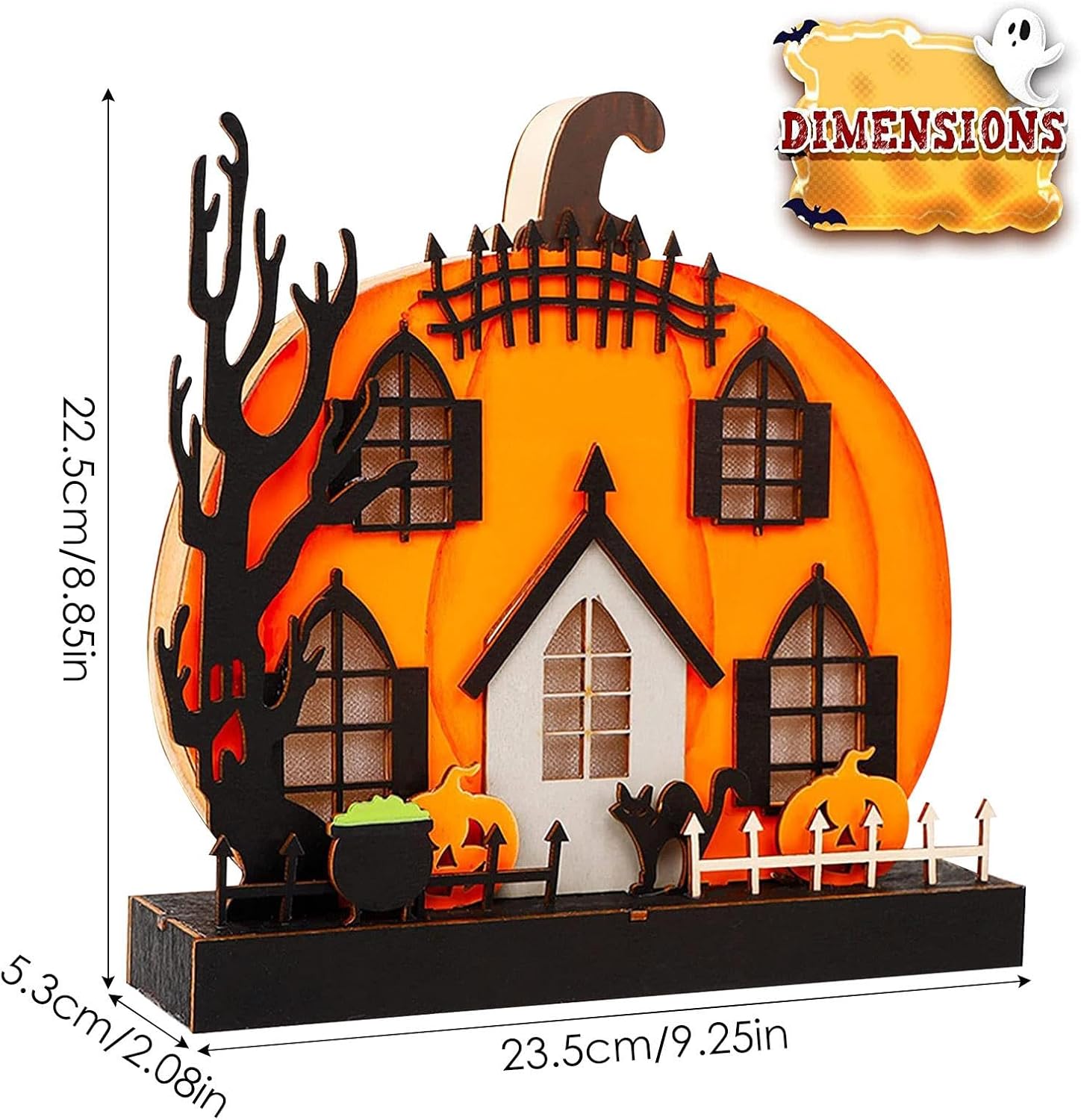 CPYGMXI Light up Pumpkin | Light up Pumpkin LED Light Wood Halloween Lantern - Festive LED Halloween Pumpkin Safe Table Centerpiece Pumpkin Lamp