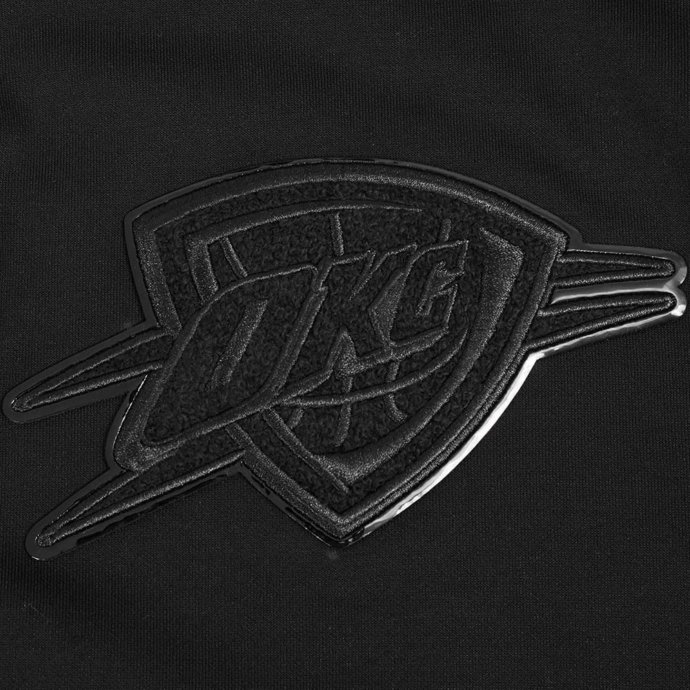Pro Standard Mens NBA Oklahoma City Thunder Classic Triple Black Full Zip Hoodie Triple Black M - Image 7