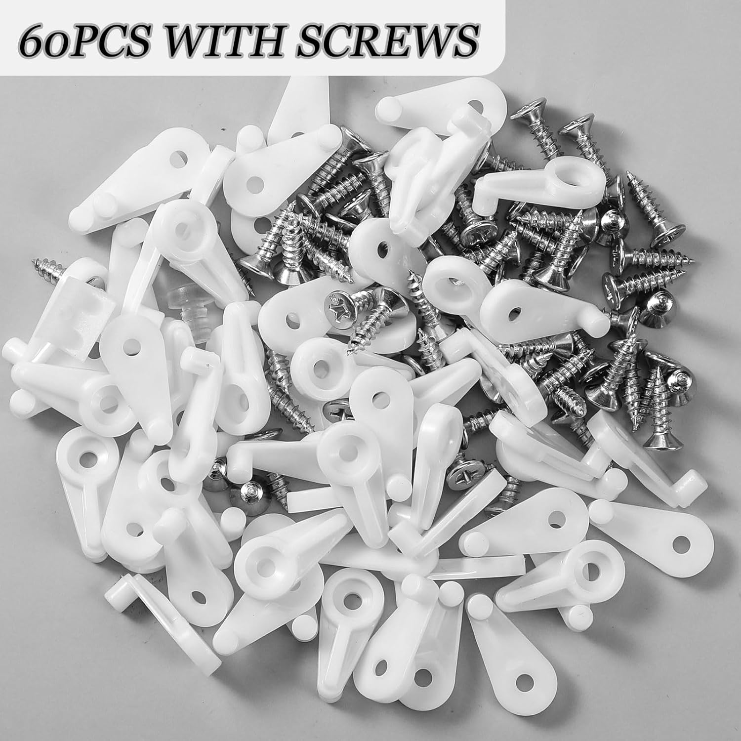 Weysat 60 Pcs Storm Window Clips with Screws Screen Clips Storm Windows Screen Door Hardware for Fixing Window Screen Door Mirror with Screws