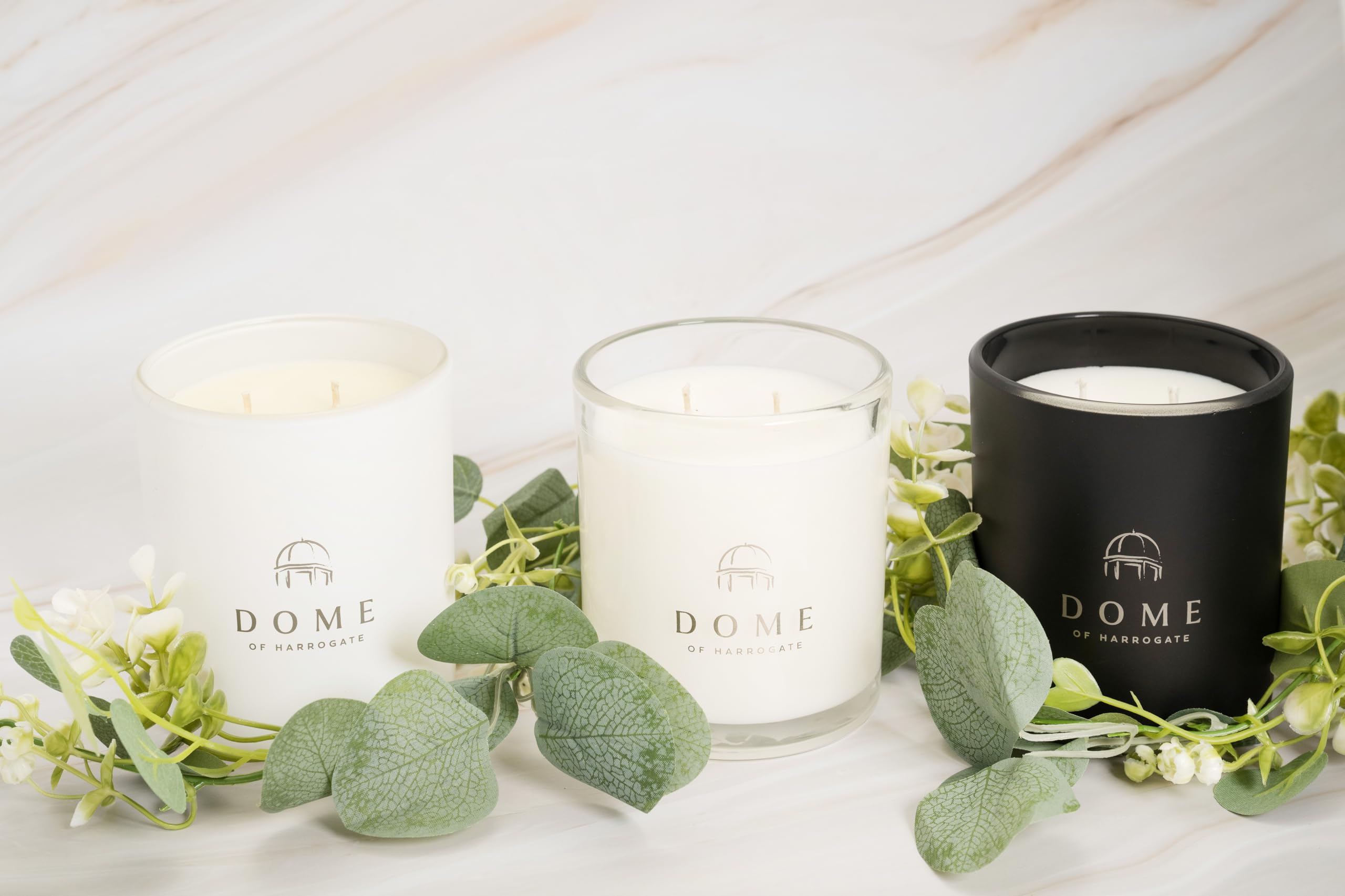 Dome of Harrogate Vela perfumada naranja y canela Twin Wick 50cl - Tiempo de combustión 55hrs