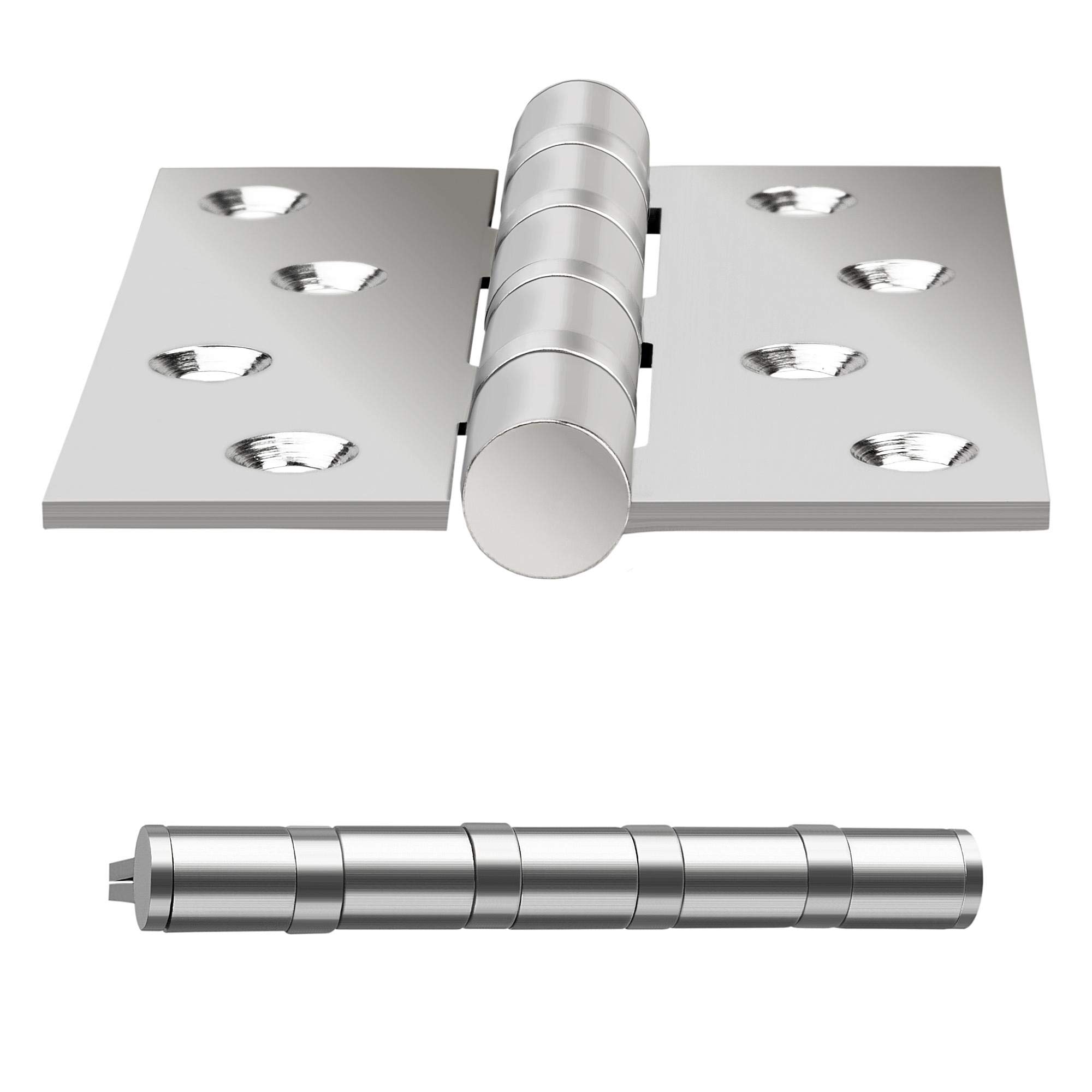 ECENCE Cerniere per legno in acciaio inox 201 - Set da 2 pezzi - Argento - Cardini con cuscinetti a sfera e 4 punti di contatto - Per porte e ante