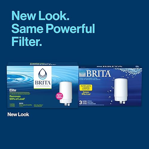 Vista 3 de Brita Filtro de agua de repuesto para montaje en grifo, elimina el 99% del plomo, sistema de filtración de fregadero, blanco, 3