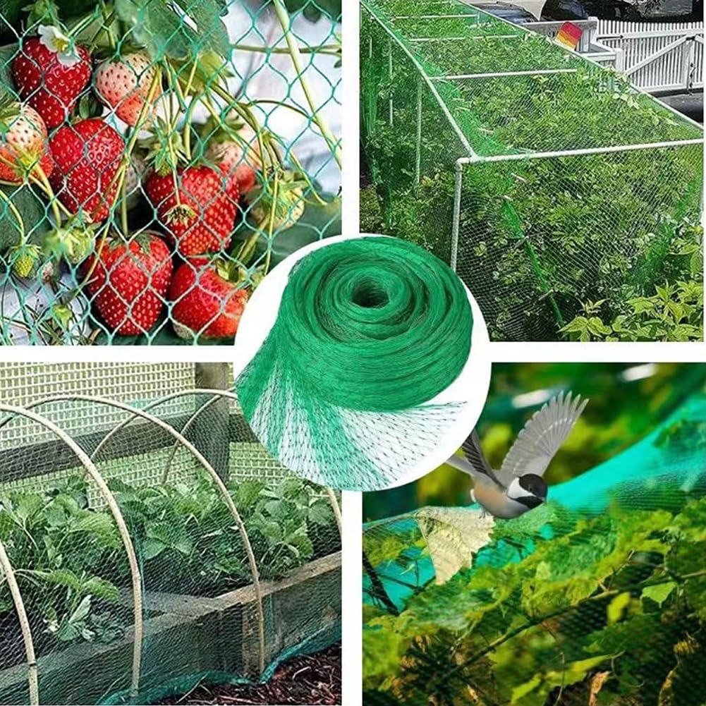Red de jardín turquesa de 12 x 4 m, malla antipájaros duradera para árboles frutales, verduras y plantas, protege contra ciervos y vida silvestre, ideal para protección del jardín