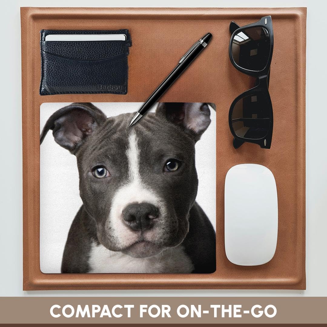 3dRose LLC 8 x 8 x 0.25 Inches Mouse Pad, American Pit Bull Terrier Puppy (mp_4240_1)