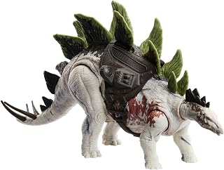 Mattel Jurassic World Dominion Gigantic Trackers Stegosaurus Action Figure Toy with Attack Motion & Tracking Gear, Plus Downloadable App & Ar 7 Inch