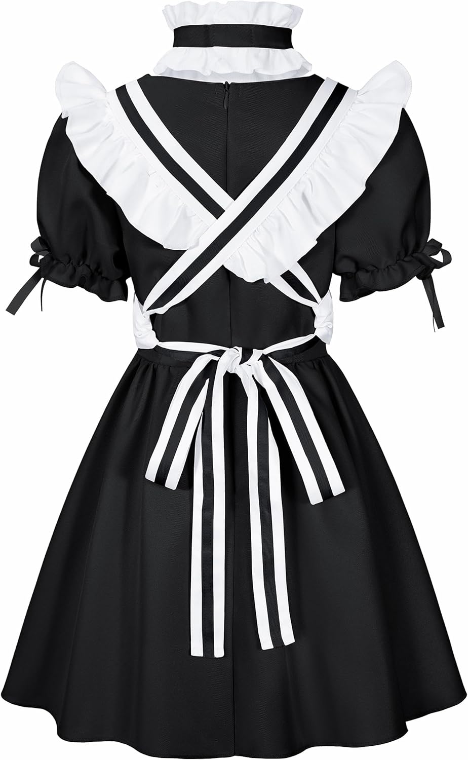 Girls French Maid Costume Maid Apron Fancy Dress Halloween Outfit Cosplay Costume Accessories Set - Image 4