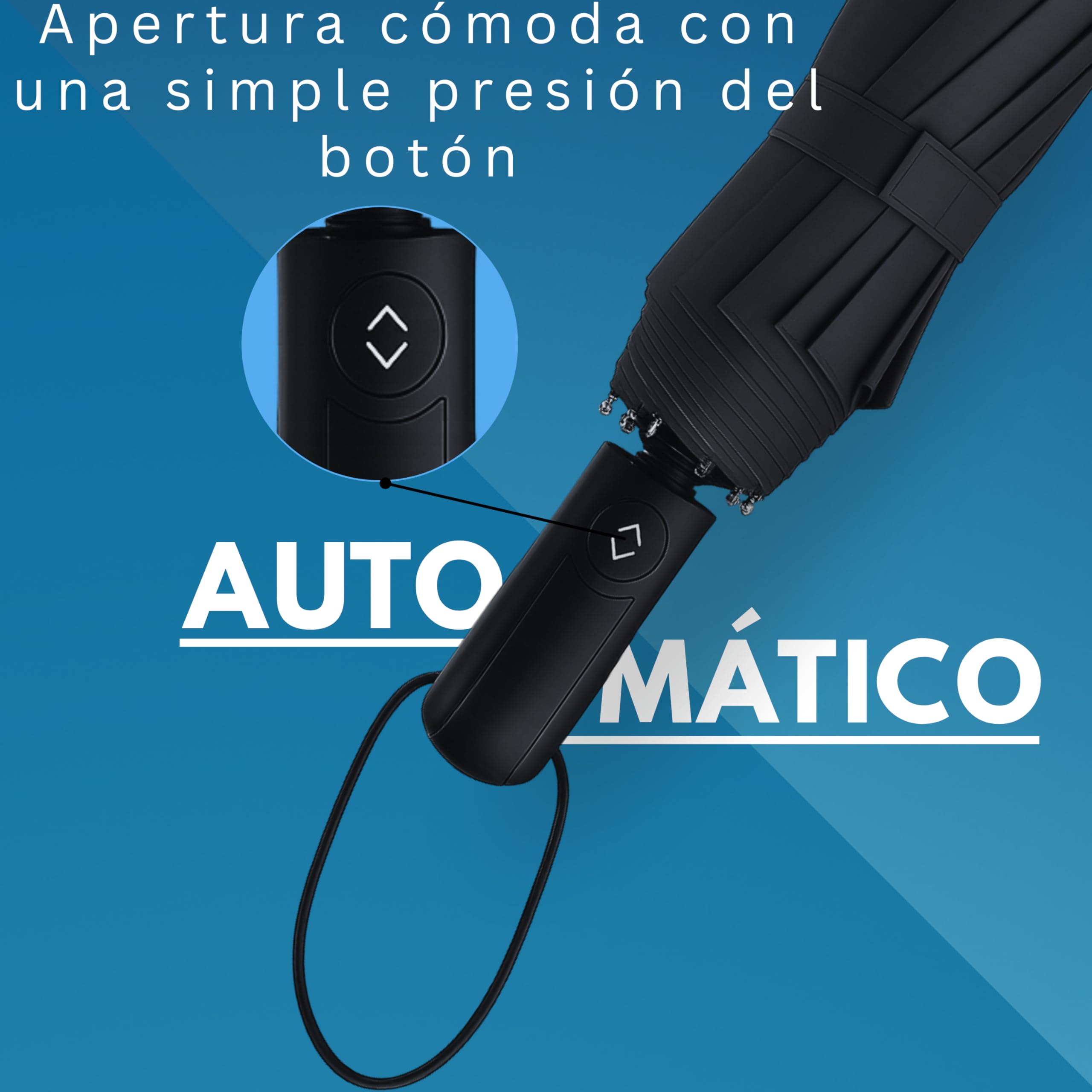 Paraguas antiviento I Paraguas plegable 3 tamaños Ø95cm,Ø100cm, Ø105cm | Umbrella compacto I Paraguas pequeño, ligero para viaje y diario I Automático abre y cierra I Para hombre y mujer I Drytogo