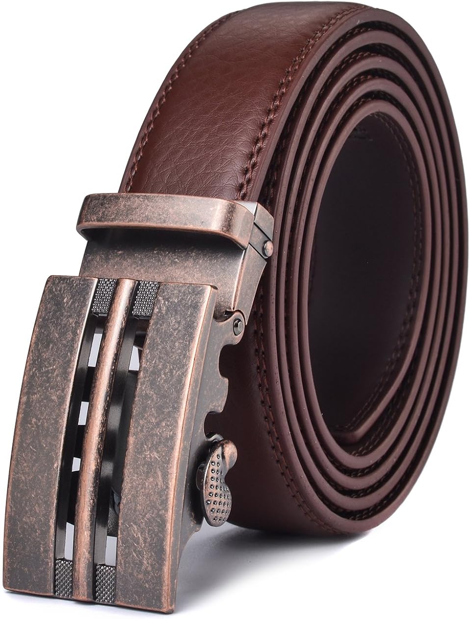 Men's Belt - Autolock Leather Ratchet Dress Belt for Men With Automatic Buckle - Trim to Fit
