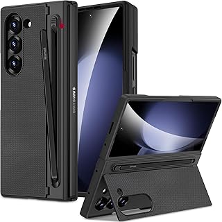 Miimall 対応 Galaxy Z Fold 5 ケース ペン付き ペンホルダー スタンド機能 保護フィルム内蔵 ヒンジ保護 ギャラクシーZ フォールド5専用フルカバー レンズ保護 スリム 耐衝撃 軍用グレード 全面保護 滑りにくい ワイヤレス充電対応 for Z Fold 5 Case(ブラック)