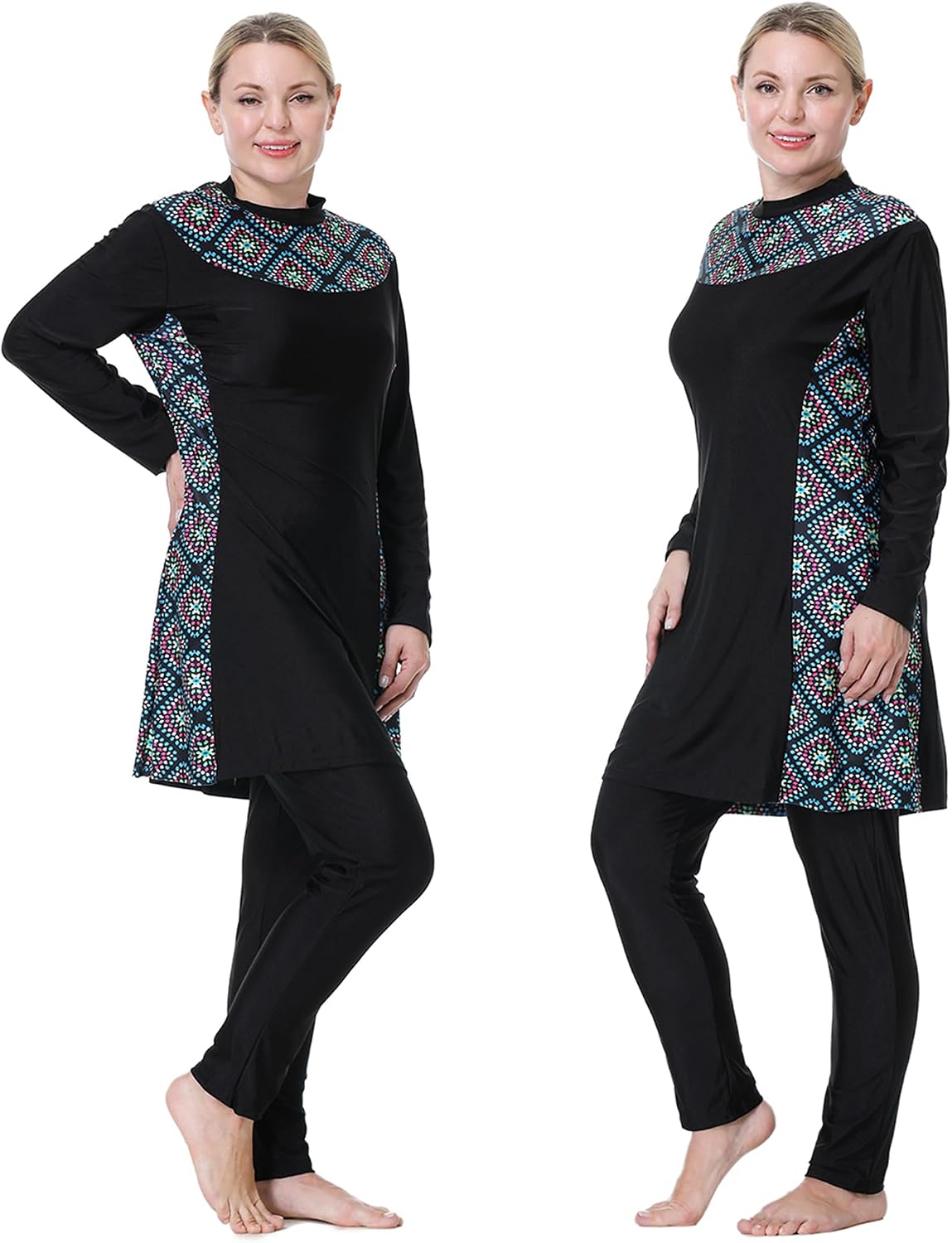 Plus Size Muslim Swimsuits for Women Modest Islamic Swimwear Full Coverage 3 Pieces Swimming Burkini