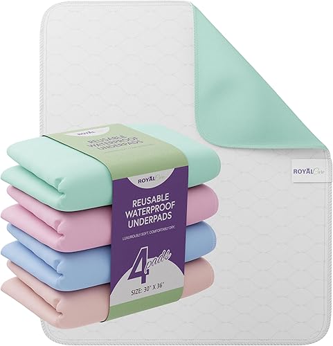 Miniatura 14 de Royal Care - Protector de cama, silla y colchón para incontinencia, muy absorbente, impermeable y reutilizable, lavables a máquina, para niños,