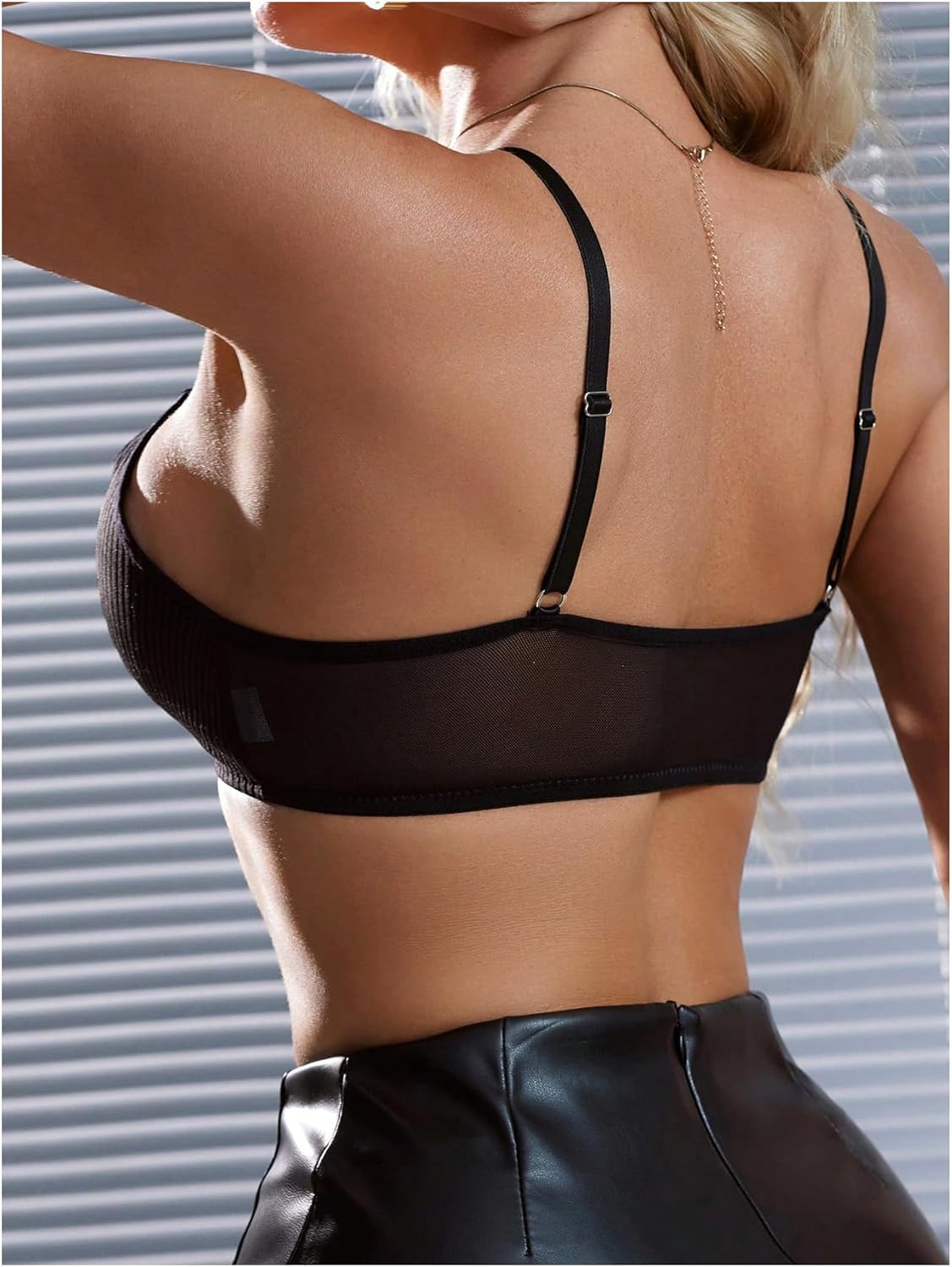 SOLY HUX Front Closure Bras for Women Strappy Bralette Wireless Criss Cross Cut Out Knitted Everyday Bra - Image 2