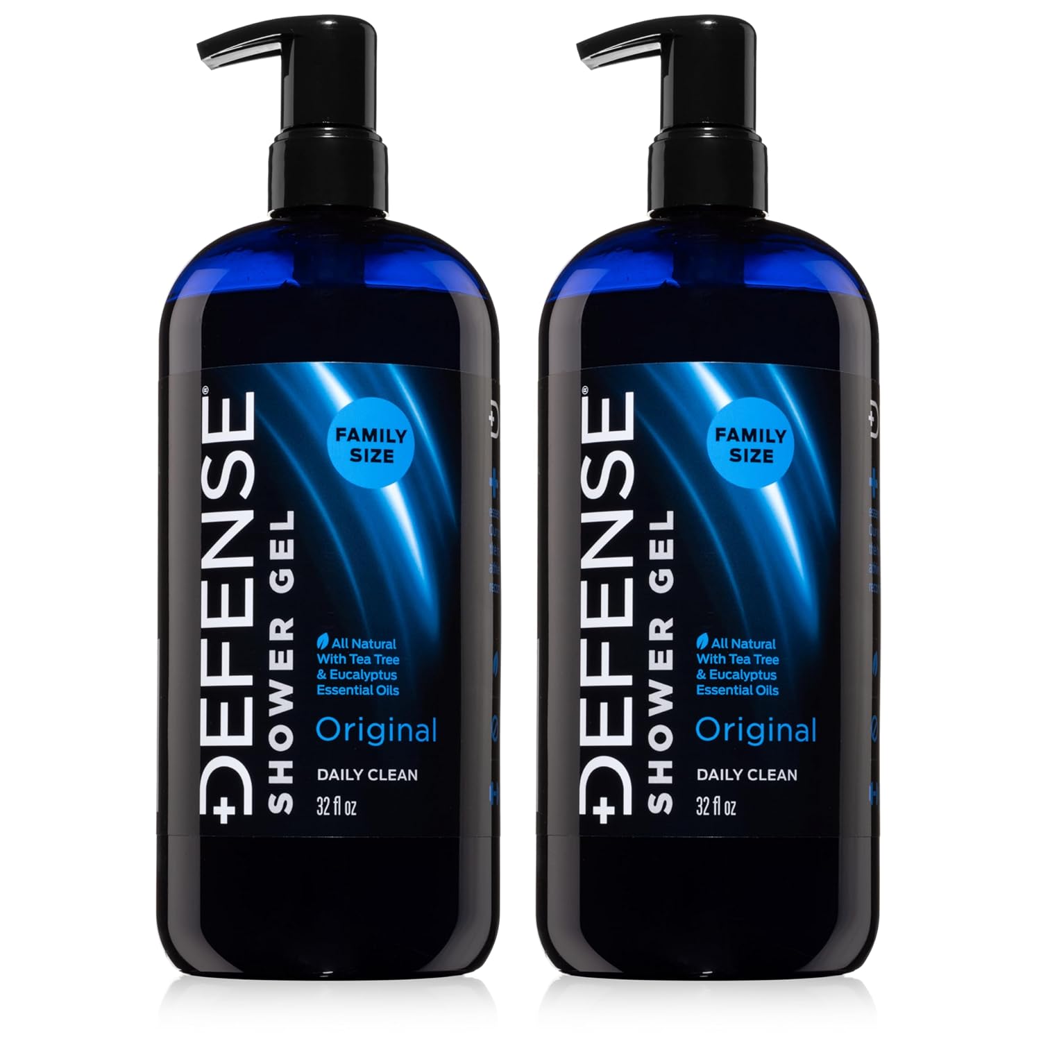 Defense Soap Organic Tea Tree Body Wash | All Natural Shower Gel with Tea Tree Oil, Eucalyptus Oil, and Aloe Vera. Wrestling Inspired, For All Mens & Womens Skin Types. 32 oz (Pack of 2)