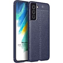 Microsonic Samsung Galaxy S21 FE i in K l f Deri Dokulu Silikon Lacivert [Galaxy S21 FE ile Uyumlu K l f - Lacivert]