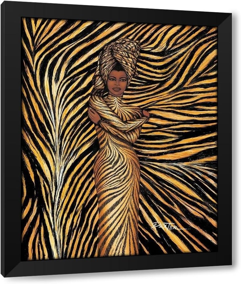 ArtDirect Griffin, Dexter 20x24 Black Modern Framed Art Print Titled: Tiger Inspired Fashion