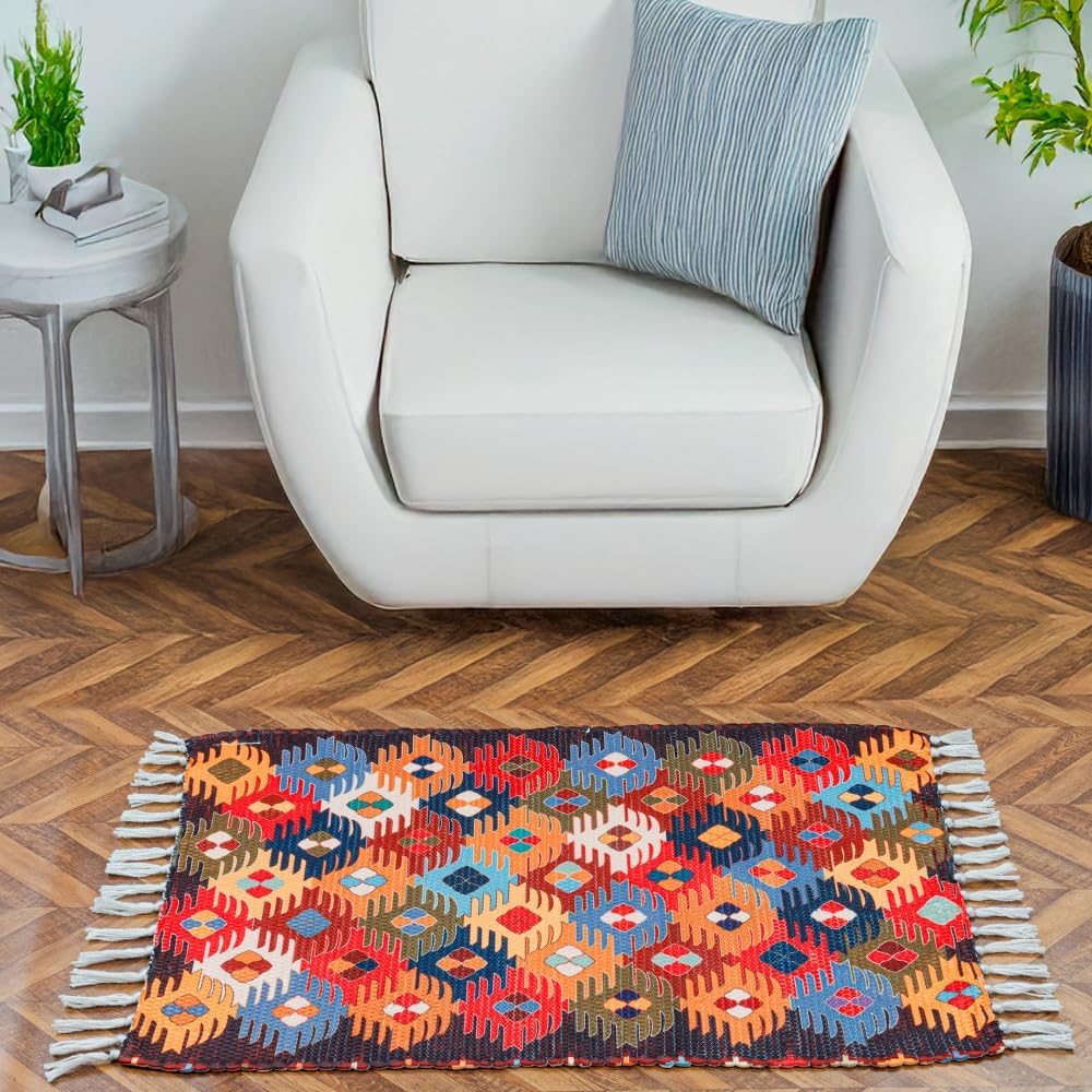 Handmade Printed Modern Dhurrie/Rugs/Carpet for Living Room/Drawing Room Enhanced Decor for Bedroom…