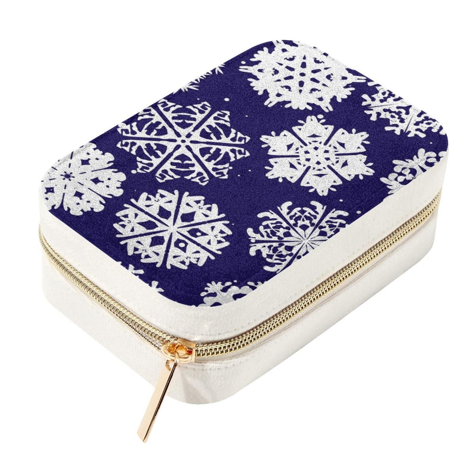 Boîte à bijoux de voyage velours bleu pour éviter les colliers emmêlés en valise