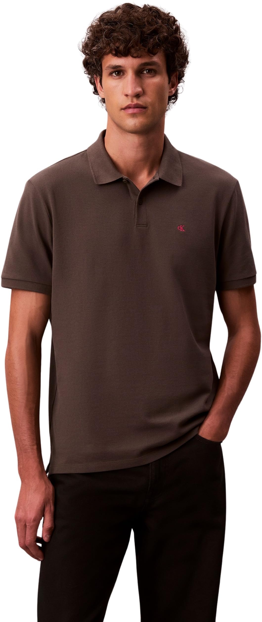 Calvin Klein Jeans Men's Ckj Pique Short-Sleeve Polo Shirt - Beluga - M