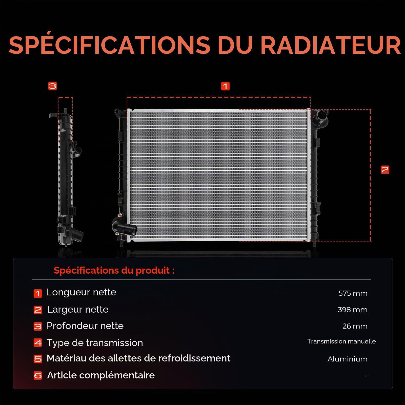Frankberg Radiateur Refroidissement du Moteur Remplacer# 17117570821