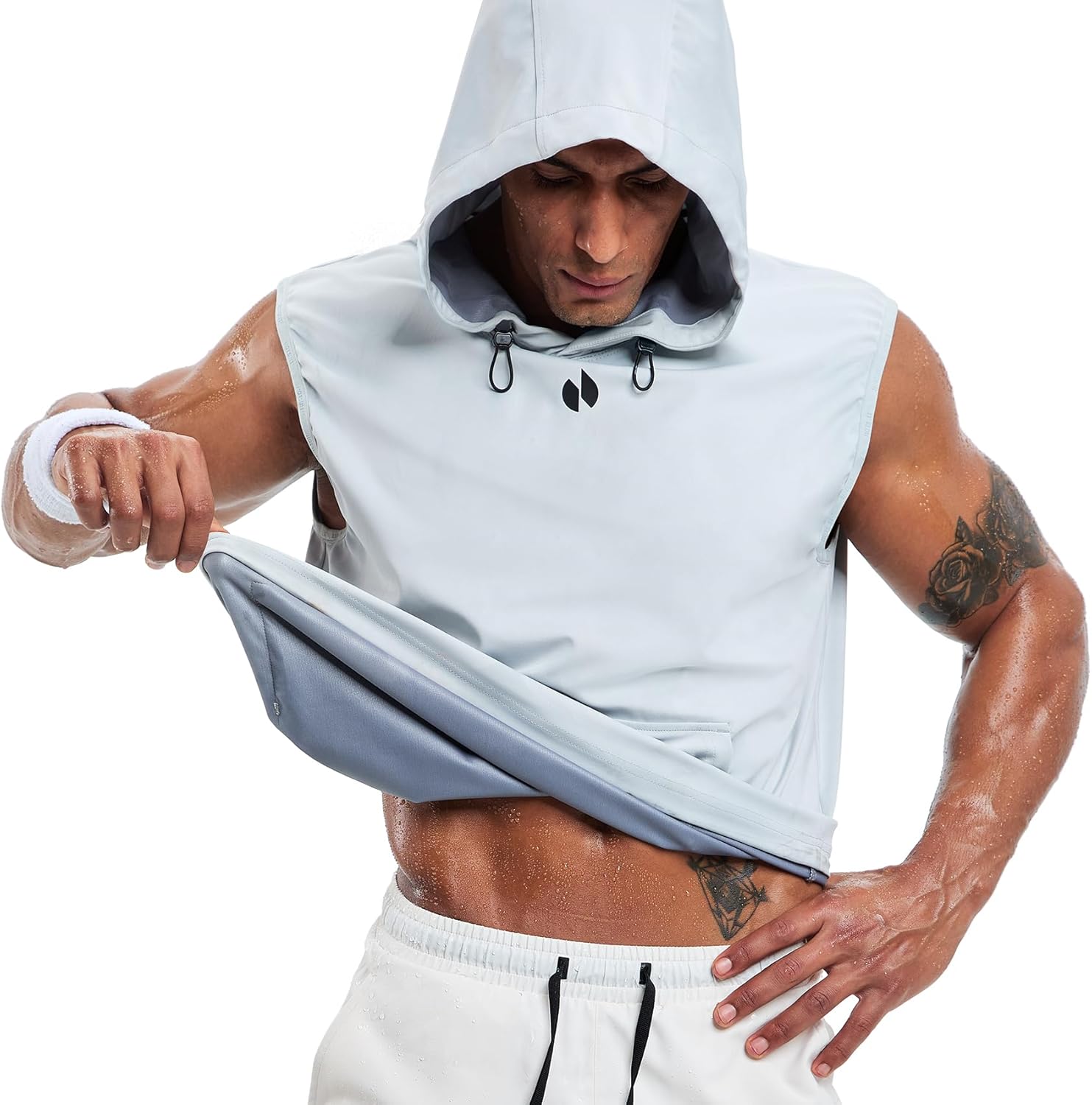 HOTSUIT Sauna Shirt for Men Anti-Rip Men's Heat Trapping Pullover Vest Hoodies Tank Top for Boxing Exercise