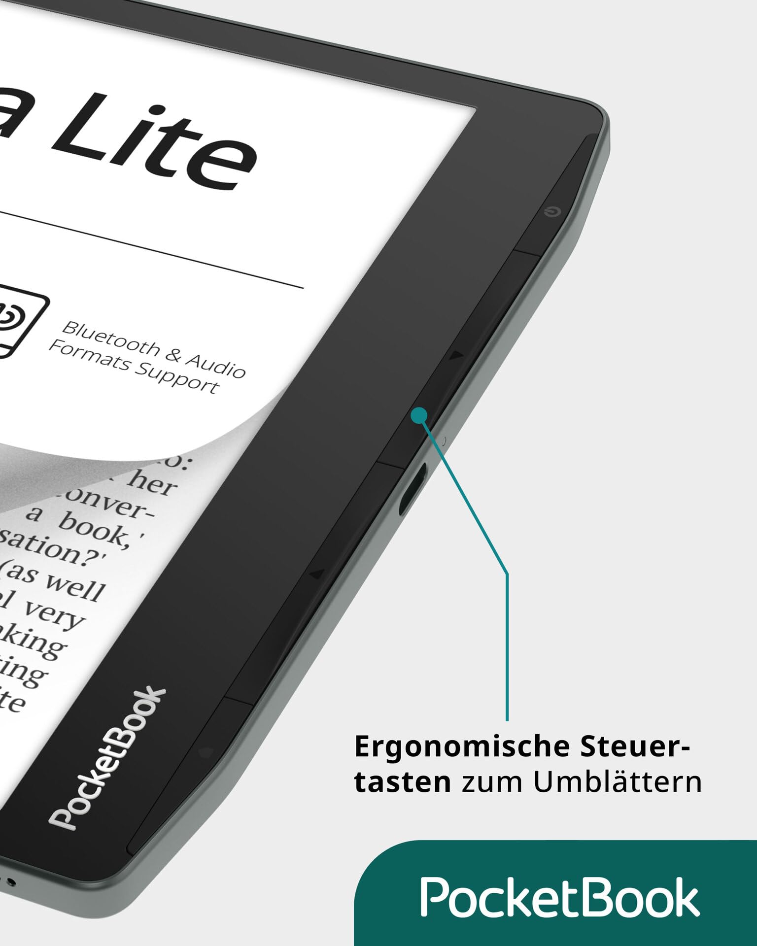 Pocketbook Era Lite - Lettore e-reader, display da 7" E‑Ink Carta 1300, 16 GB, IPX4, Bluetooth, SMARTlight, verde pietra, versione DE/AT/CH