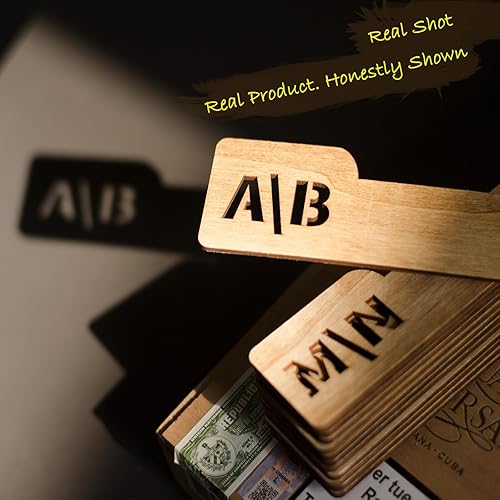 Miniatura 3 de Separadores de discos de vinilo con pestañas alfabéticas A-Z, 13 piezas separadoras de madera para álbum LP, cómics, archivador, revista,