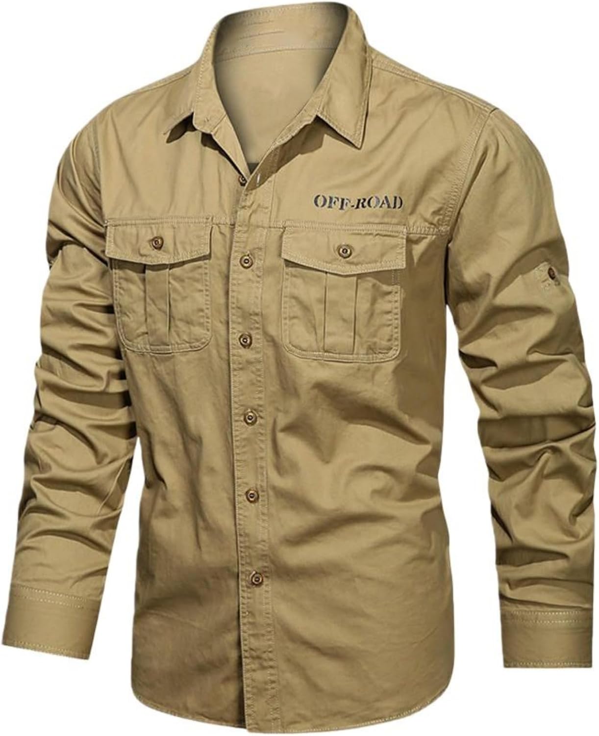 Men’s Spring Lightweight Cotton Casual Workwear Long-Sleeve Shirt