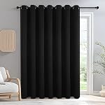 IGEMAEVE 100% Rideaux noir pour chambre à coucher salon, rideaux coulissants de porte 84 Longueur de pouce, très large chambre privée diviseur Grommet thermal isolant drape pour fenêtre de porte de patio(W100 x L84,1 Panel) Excès de vie Grommet Exclusivité thermique Exclusion du drap