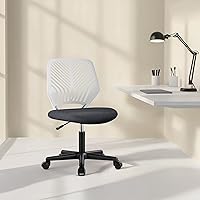 Vista 36 de Yaheetech Linda silla de escritorio para niños, silla de computadora pequeña sin brazos con soporte lumbar para adolescentes, respaldo bajo, Verde