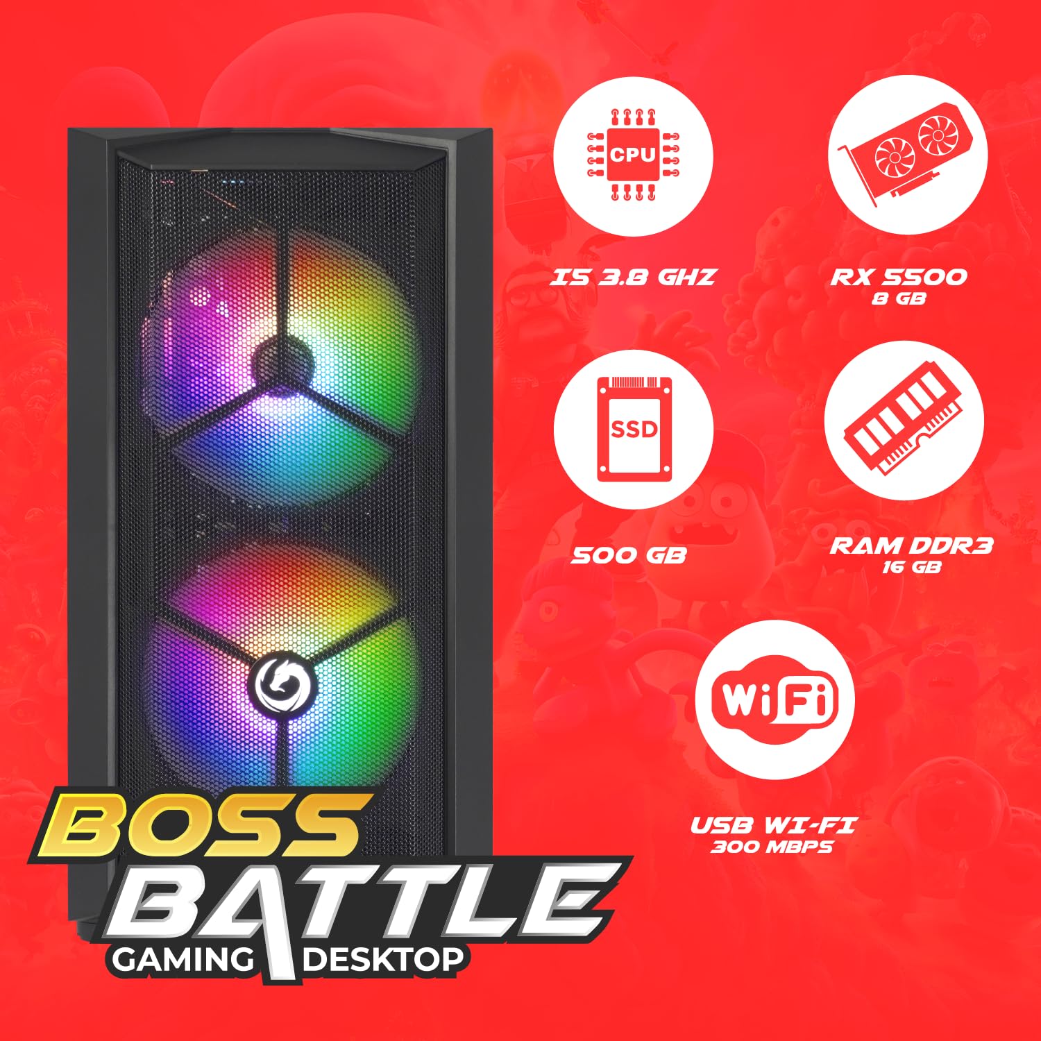 Nuwo Checkpoint PC Festes Gaming i5 Intel Core CPU bis zu 3,8 GHz, RAM 16 GB, GT730 2 GB, SSD 480 GB, WiFi USB, Windows 11 Pro, Computer PC Desktop Office Gaming Komplett einsatzbereit, weiß