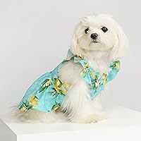 Vista 2 de Fitwarm Vestido de perro de limón, ropa para perros pequeños y niñas, ropa de gato para mascotas, azul turquesa, amarillo, verde, XXS