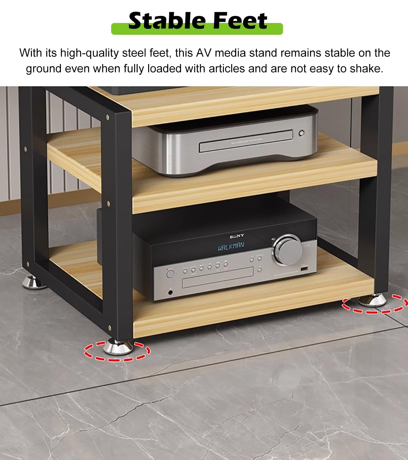 porta-DVD, Rack HiFi piccolo a 3 livelli for componenti audio