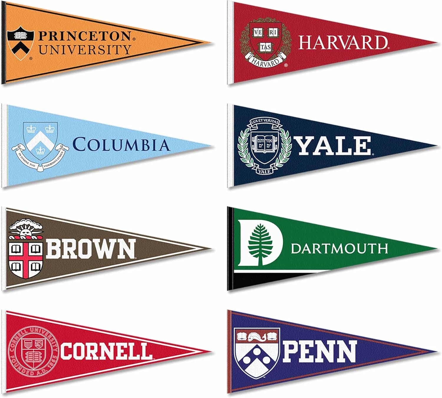 Ivy League Conference College Pennant Set
