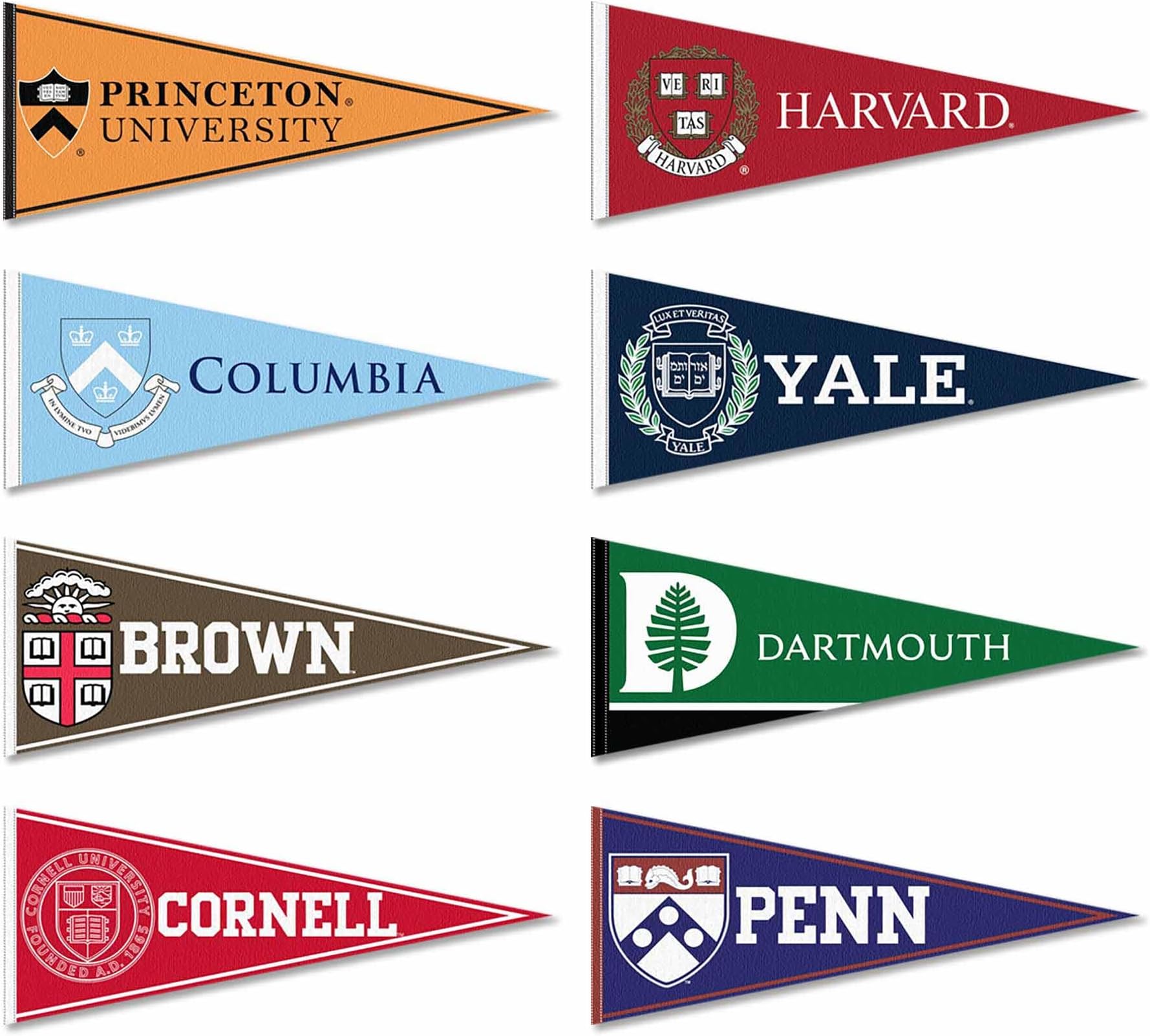 Ivy League Conference College Pennant Set
