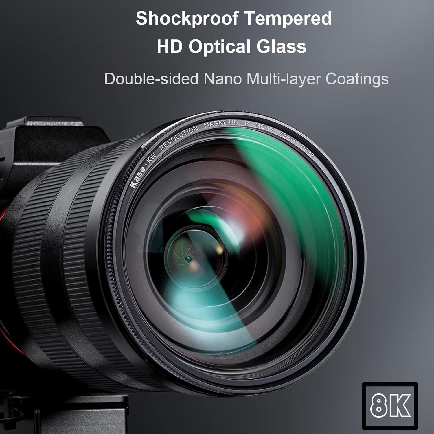 Kase 112mm Wolverine Revolution Plus Master Magnetic Filters Kit Includes CPL ND8 ND64 ND1000 Lens Cap & Filter Bag, Shockproof Tempered Optical Glass & Color Coded Rings