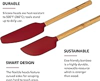 Vista 3 de KitchenAid - Juego de espátulas de bambú, rojo imperio, 2 piezas