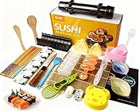 IELEK Pro Sushi Making Kit - Bazooka Roller, Bamboo Mat, Knife, Molds & More | Easy DIY Sushi Maker for Beginners