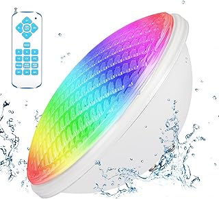 Pool LED Licht PAR56 Schwimmbadleuchte, 54W poolbeleuchtung, Unterwasserscheinwerfer IP68 Wasserdichte Poollampe mit Fernbedienung, Dimmbar RGB Pool Beleuchtung, Teichbeleuchtung, Familienpool
