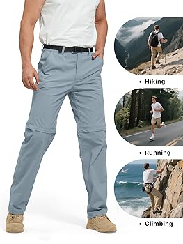 FREE SOLDIER Men's Outdoor Convertible Hiking Pants with