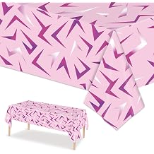 K-Style Birthday Decorations, Pink Lightning Pattern Plastic Tablecloths