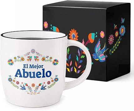 Triple Gifffted El Mejor Abuelo Coffee Mug, Taza Abuelo, 13oz Ceramic | El Mejor Abuelo Best Grandpa Gifts Ideas in Spanish, Christmas Fathers Day Navidad Birthday, Regalos Para Dia Del Padre