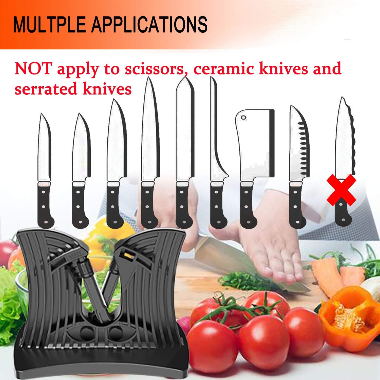 Wееklу Tор Sаlе Hayousui Kitchen Knife Sharpener: Tungsten Carbide Sharpens Hones & Polishes Easily Sharpen Knives Fit Standard Blades Chef's Knife, Best Manual Sharpening Home Accessories Tool