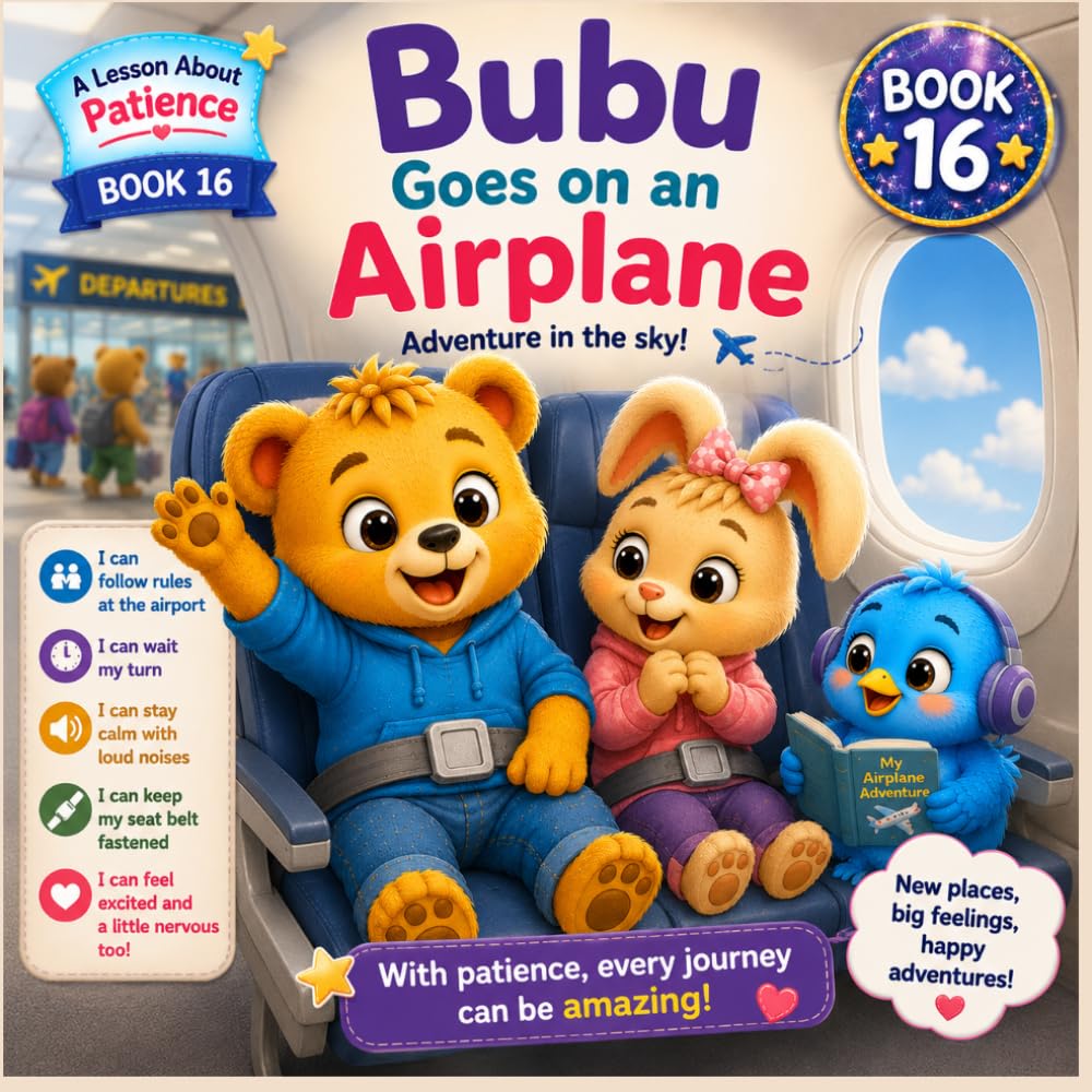 Bubu Goes on an Airplane: A Comforting First Airplane Book for Toddlers and Preschoolers (Bubu Learns Big Adventures)
